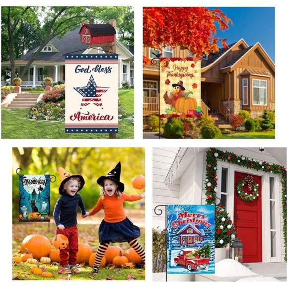 Seasonal Garden Flags Set of 12 Double Sided Easter Spring Garden Flag - Picture 6 of 7